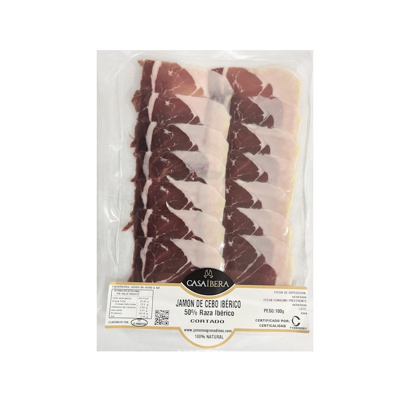 jamon iberico de cebo sin conservantes loncheado