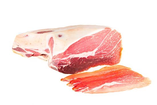 machine-cut Spanish ham