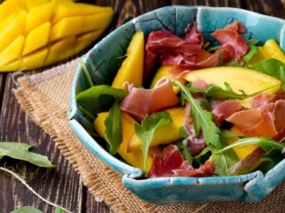 Salade de jambon serrano et mangue