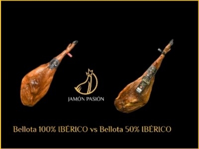 Acheter Jambon Bellota 50% ibérique vs 100% ibérique.